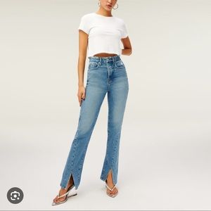 Good American Good Boy Straight Jean with Split Hem